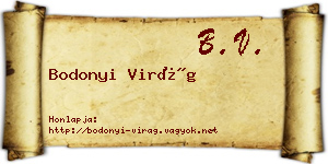 Bodonyi Virág névjegykártya